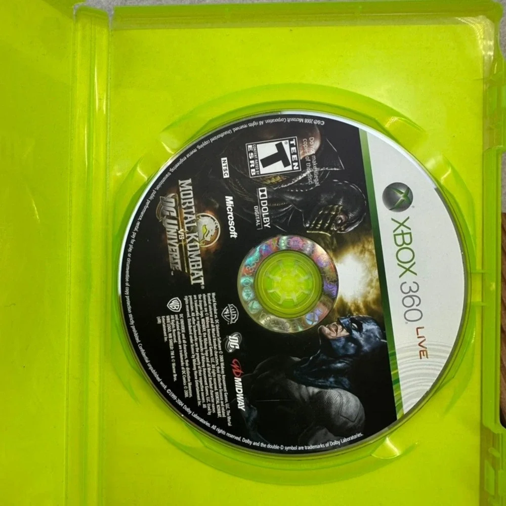 Mortal Kombat vs DC Universe Xbox 360 Game Disc Case Manual